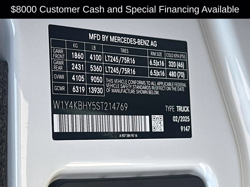2025 Arctic Mercedes-Benz Sprinter 2500 Cargo 144 WB RWD Van