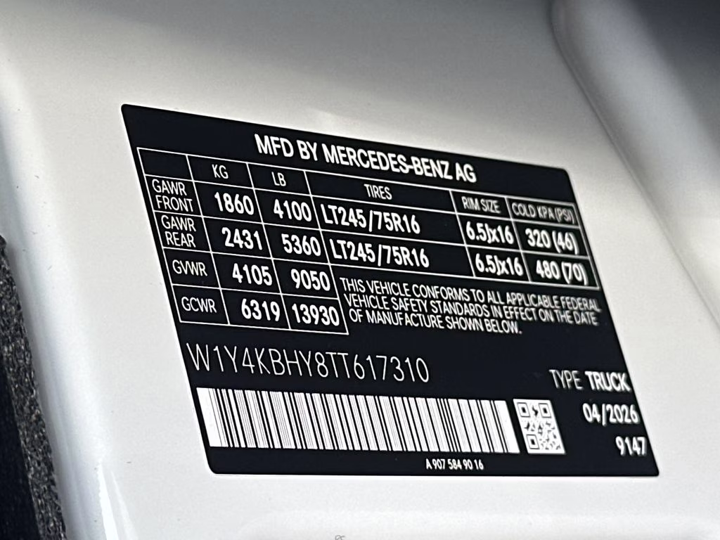 2026 Arctic Mercedes-Benz Sprinter 2500 RWD Van