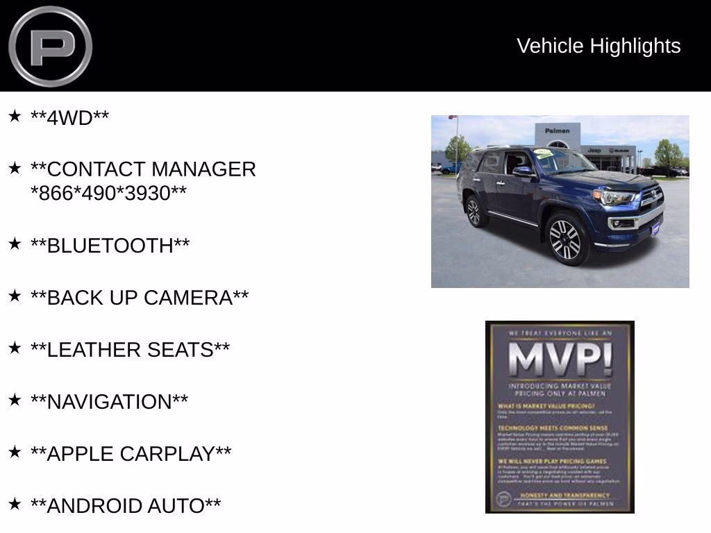 2022 Nautical Blue Metallic Toyota 4Runner Limited 4X4 SUV