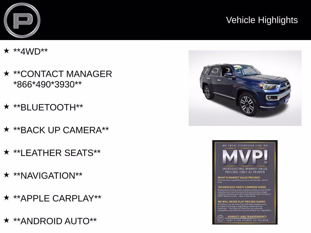 2022 Nautical Blue Metallic Toyota 4Runner Limited 4X4 SUV
