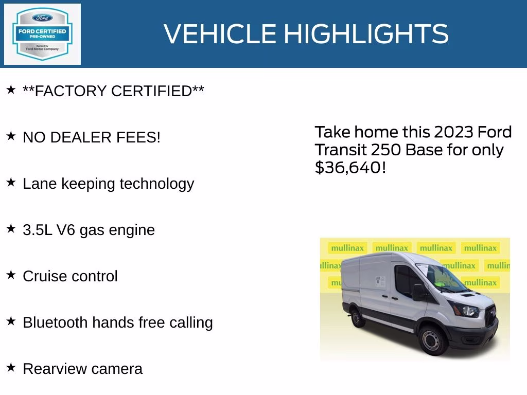2023 Oxford White Ford Transit-250 Base RWD Van