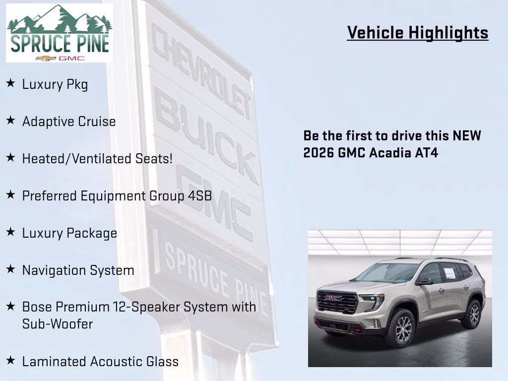 2026 Riverstone Metallic GMC Acadia AT4 AWD SUV