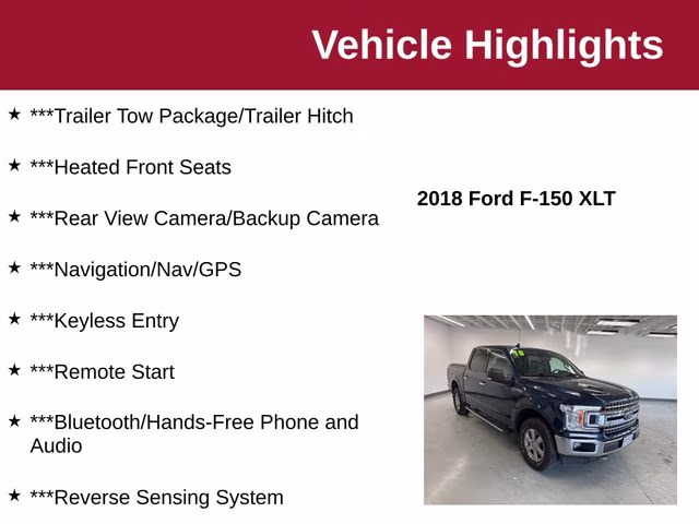 2018 Blue Jeans Metallic Ford F-150 XLT 4X4 Truck