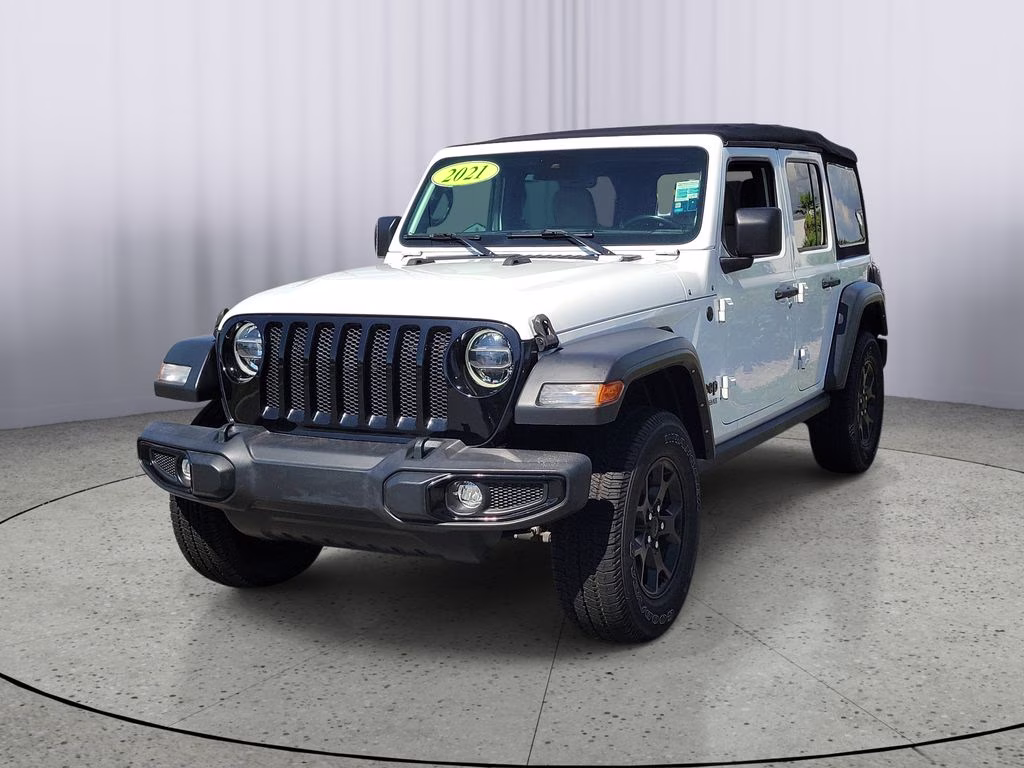 2021 Bright White Clearcoat Jeep Wrangler Unlimited Willys 4X4 SUV