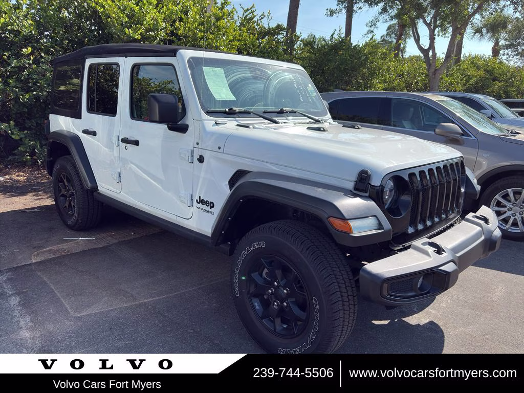 2021 Bright White Clearcoat Jeep Wrangler Unlimited Willys 4X4 SUV