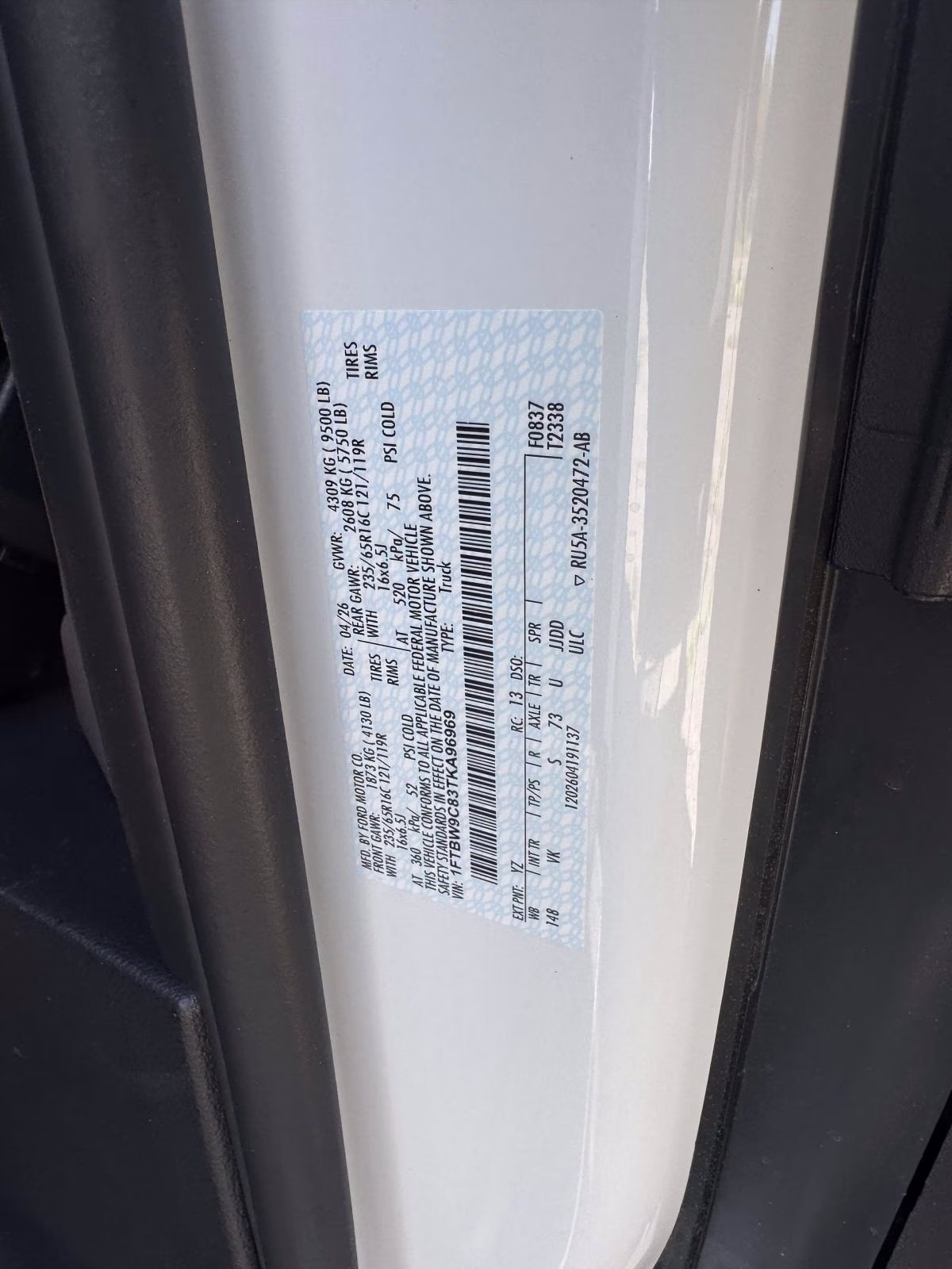2026 White Ford Transit Cargo Van Base RWD Van