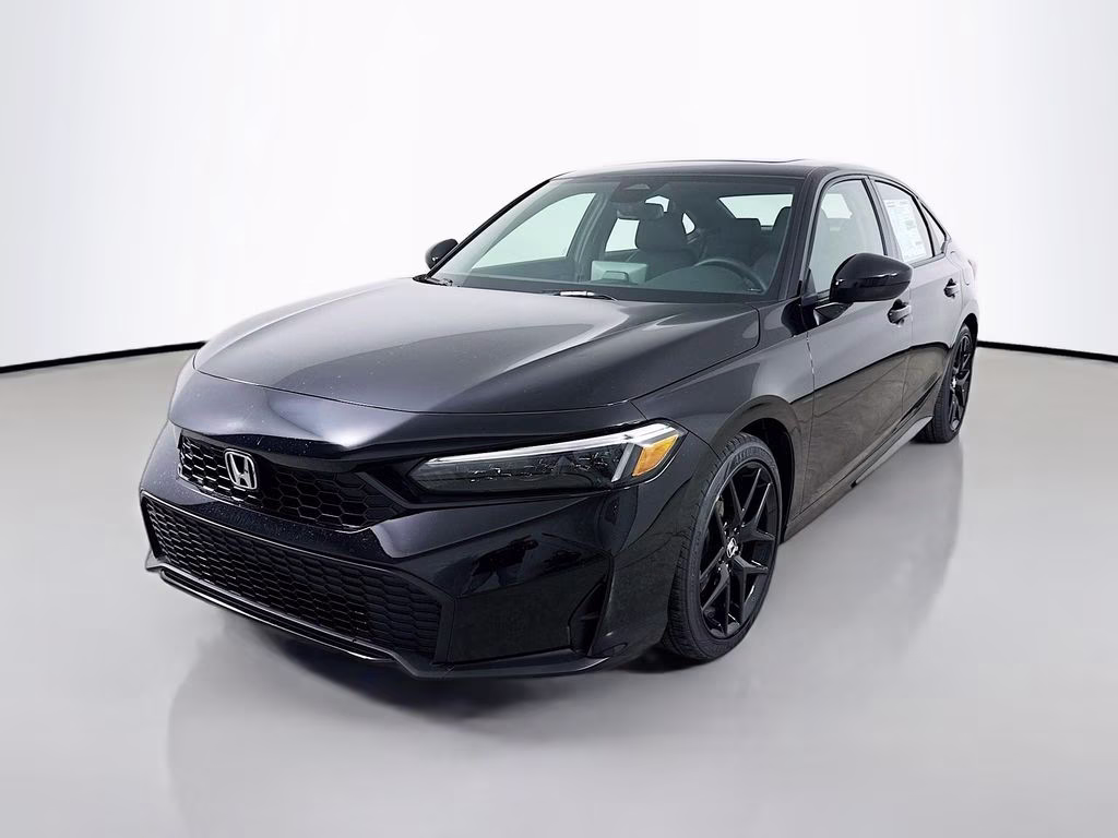 2026 Crystal Black Pearl Honda Civic Hybrid Sport FWD Sedan