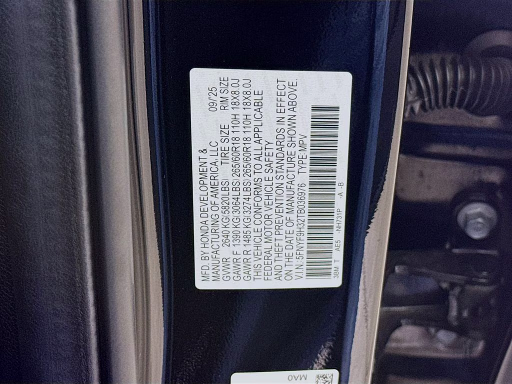 2026 Crystal Black Pearl Honda Passport RTL AWD SUV