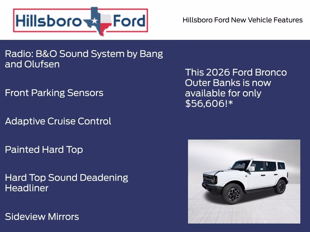 2026 Oxford White Ford Bronco Outer Banks 4X4 SUV