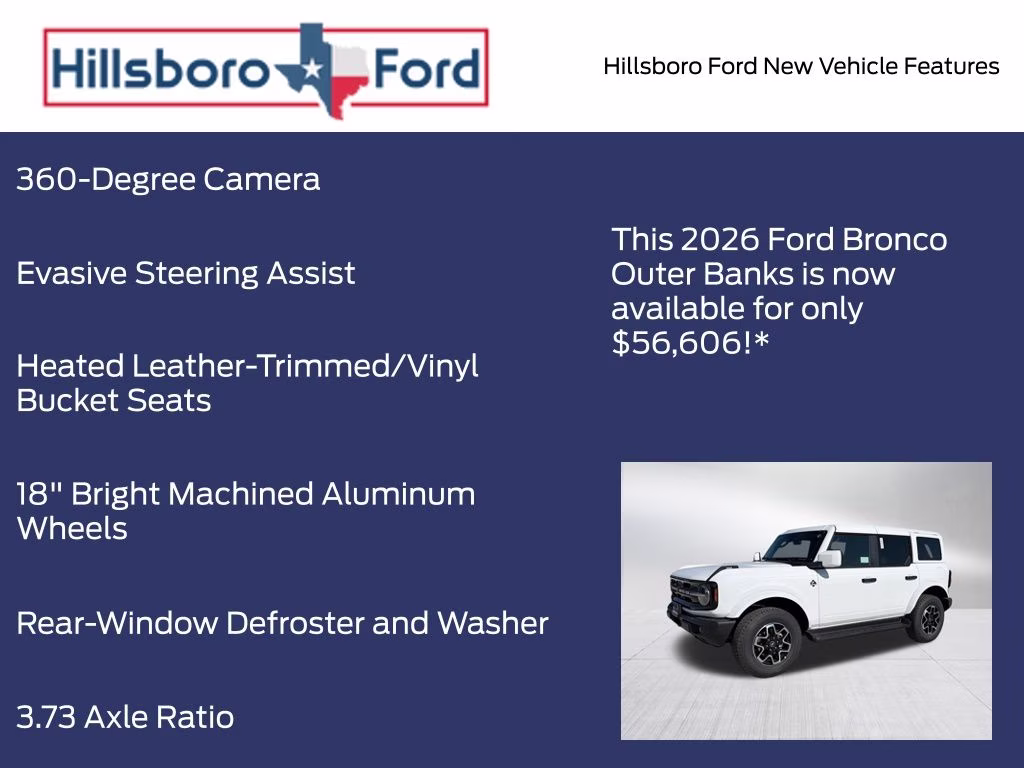 2026 Oxford White Ford Bronco Outer Banks 4X4 SUV