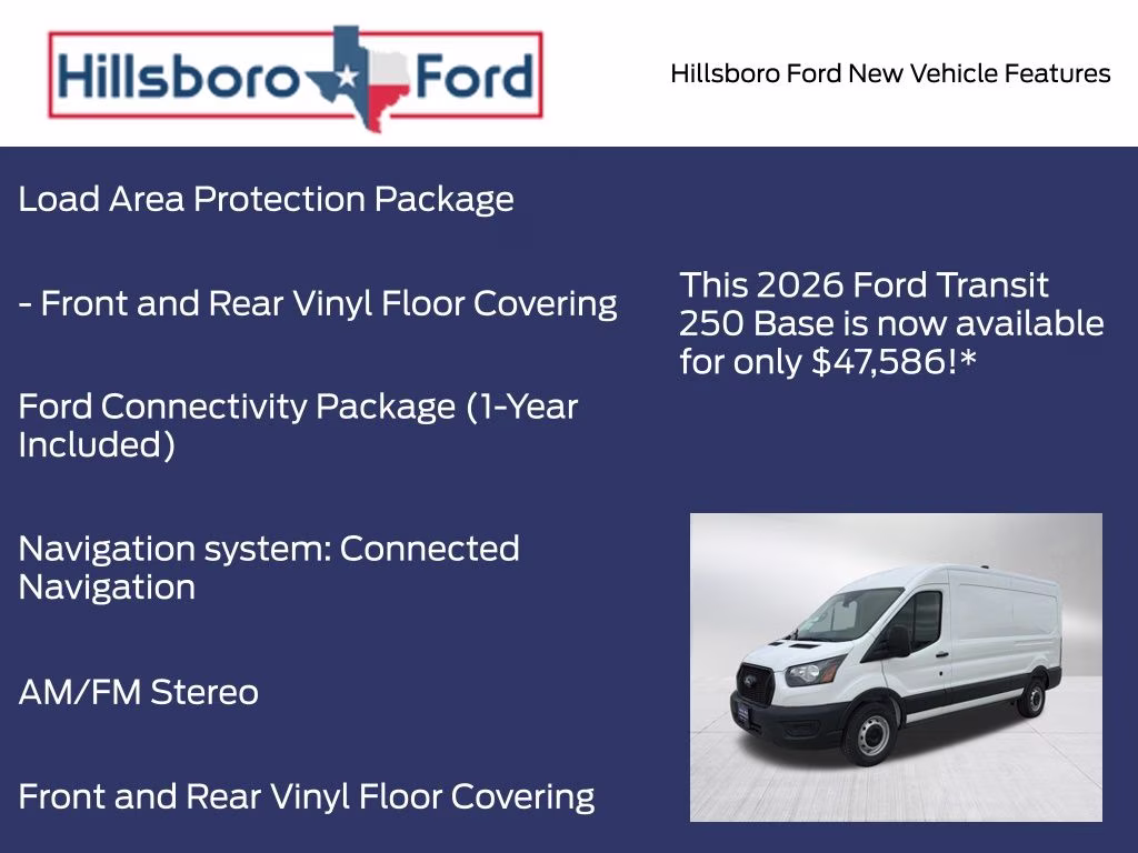 2026 Oxford White Ford Transit-250 Base RWD Van