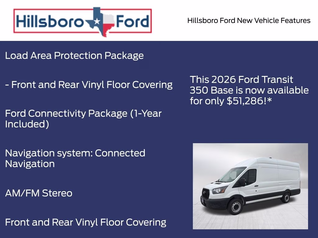 2026 Oxford White Ford Transit-350 Base RWD Van