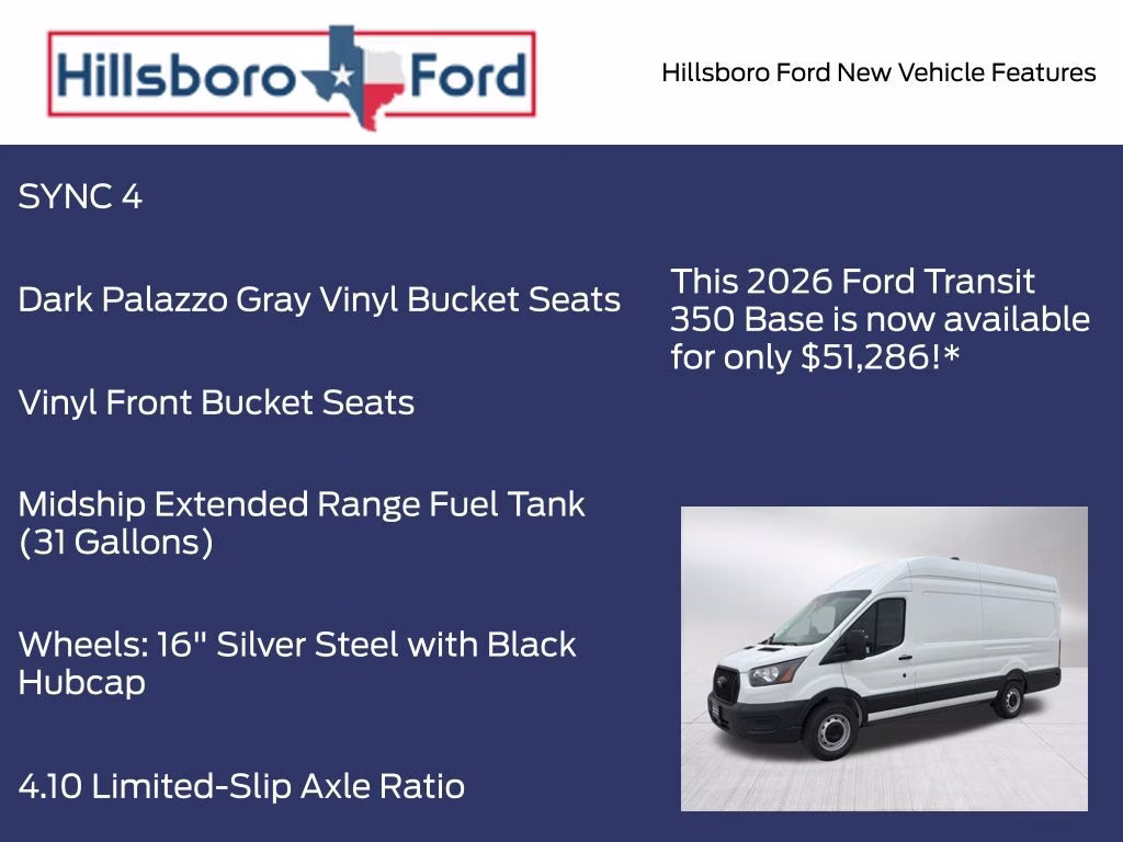 2026 Oxford White Ford Transit-350 Base RWD Van
