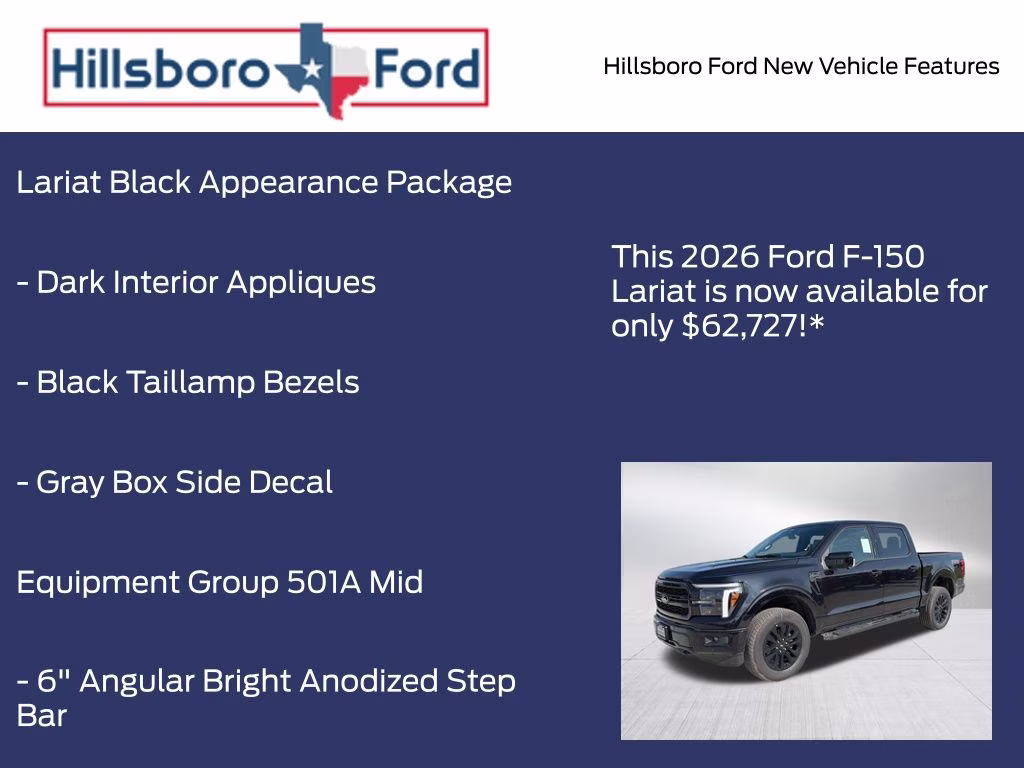 2026 Agate Black Metallic Ford F-150 Lariat 4X4 Truck