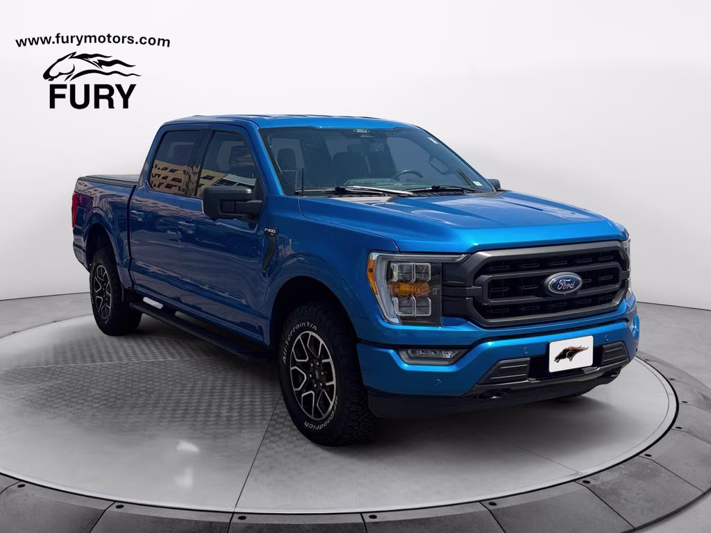2021 Blue Metallic Ford F-150 XLT Sport Appearance w/360 Camera & Trailer Tow Pk 4X4 Truck