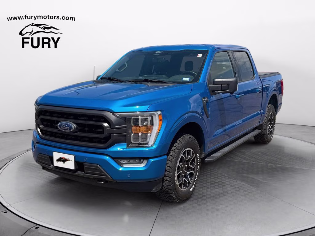 2021 Blue Metallic Ford F-150 XLT Sport Appearance w/360 Camera & Trailer Tow Pk 4X4 Truck
