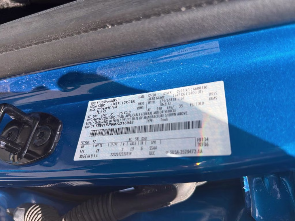 2021 Blue Metallic Ford F-150 XLT Sport Appearance w/360 Camera & Trailer Tow Pk 4X4 Truck