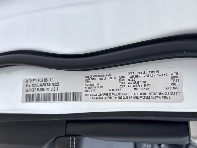 2026 Bright White Clearcoat Jeep Grand Cherokee L Laredo Altitude RWD SUV