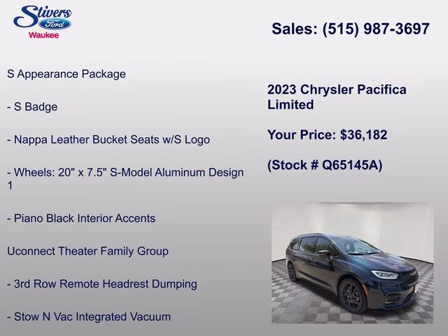 2023 Fathom Blue Pearlcoat Chrysler Pacifica Limited AWD Van