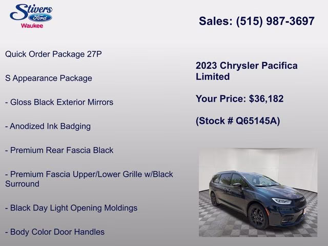 2023 Fathom Blue Pearlcoat Chrysler Pacifica Limited AWD Van