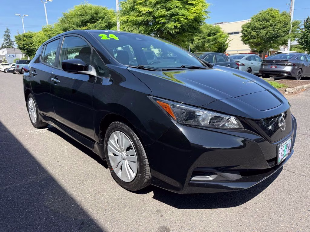 2024 Super Black Nissan LEAF S FWD Hatchback