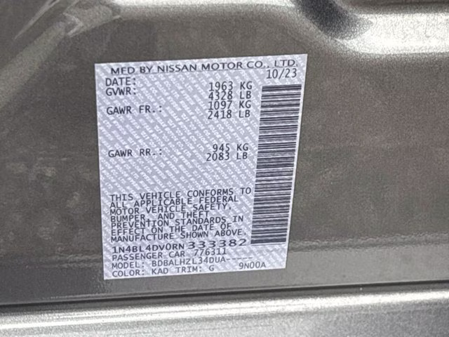 2024 Gun Metallic Nissan Altima 2.5 SV FWD Sedan