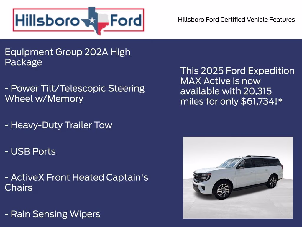 2025 Oxford White Ford Expedition Max Active 4X4 SUV
