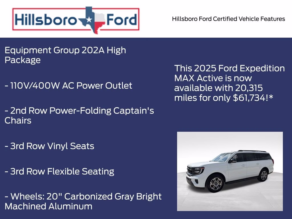 2025 Oxford White Ford Expedition Max Active 4X4 SUV