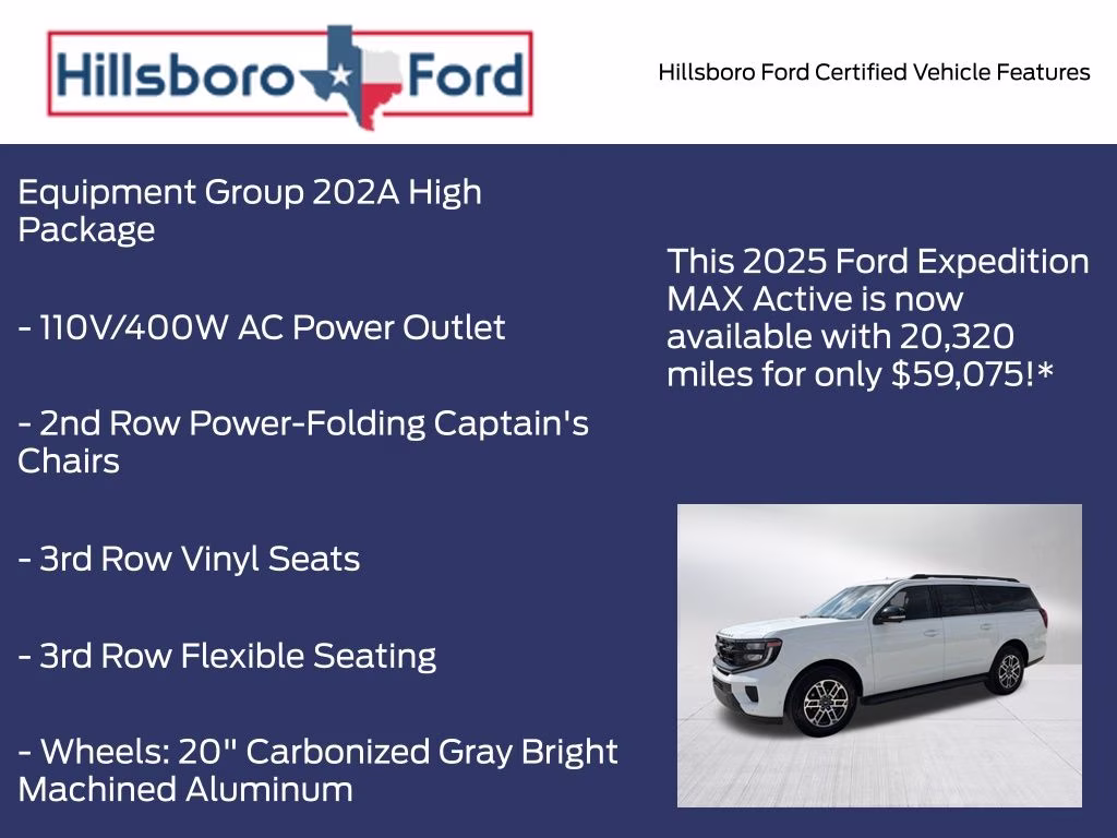 2025 Oxford White Ford Expedition Max Active 4X4 SUV