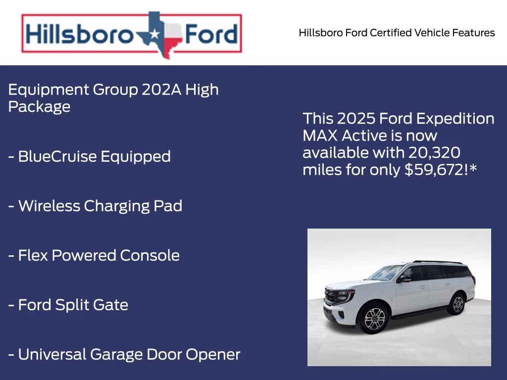 2025 Oxford White Ford Expedition Max Active 4X4 SUV