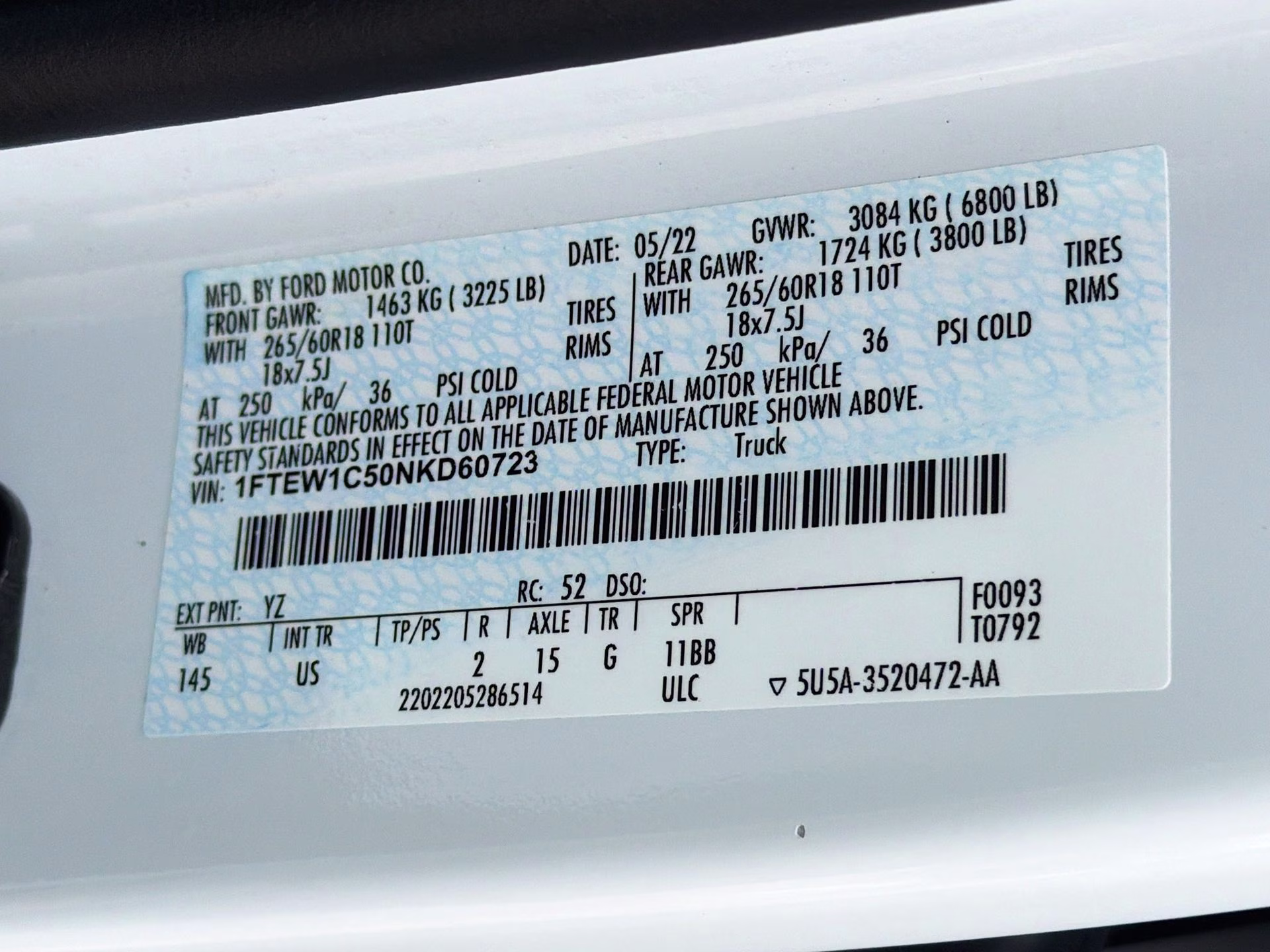 2022 Oxford White Ford F-150 XLT RWD Truck