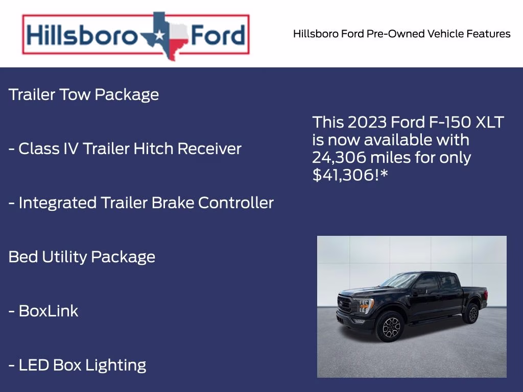 2023 Agate Black Metallic Ford F-150 XLT 4X4 Truck