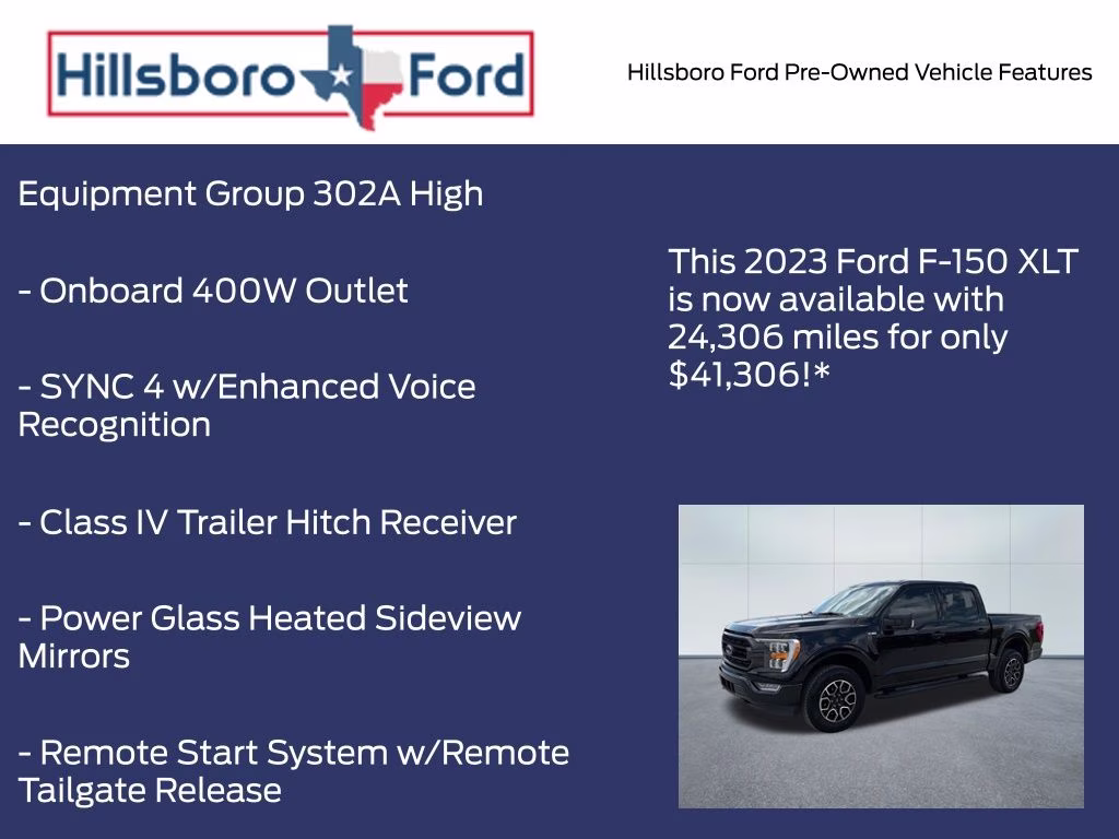 2023 Agate Black Metallic Ford F-150 XLT 4X4 Truck