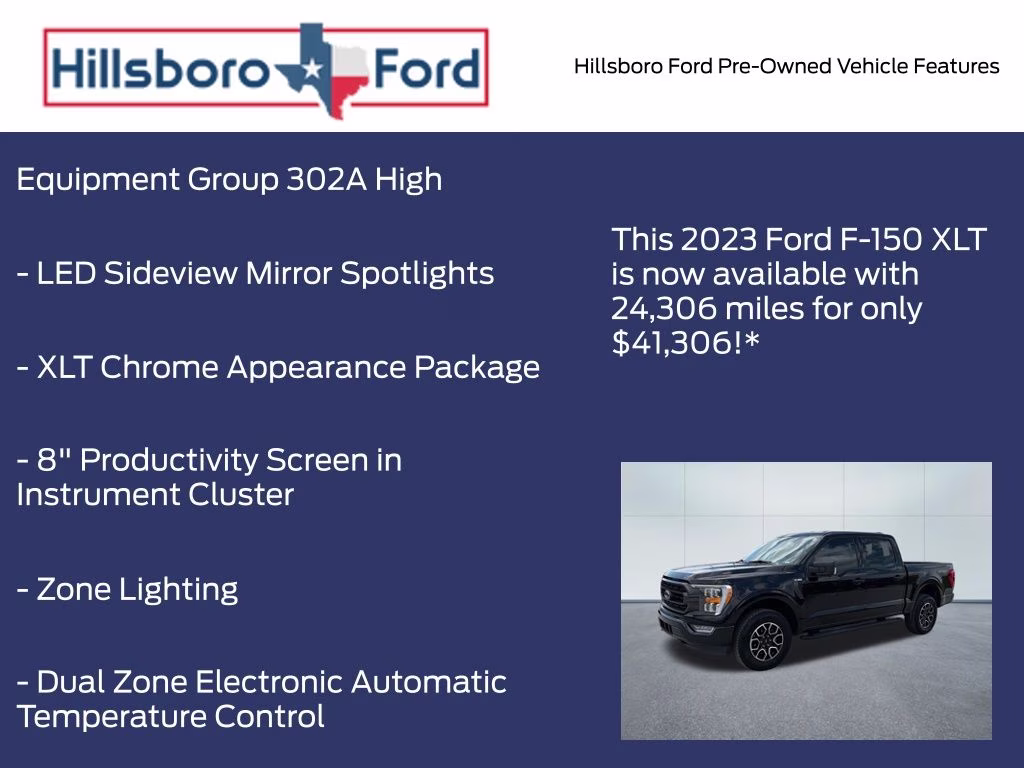 2023 Agate Black Metallic Ford F-150 XLT 4X4 Truck