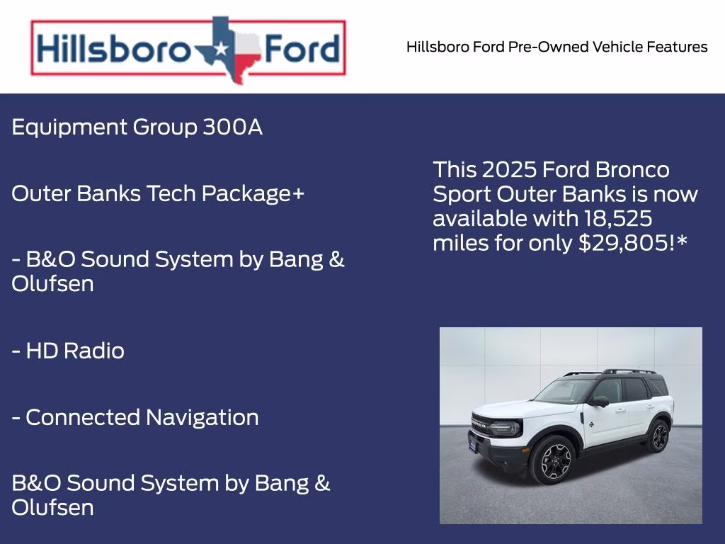 2025 Oxford White Ford Bronco Sport Outer Banks 4X4 SUV