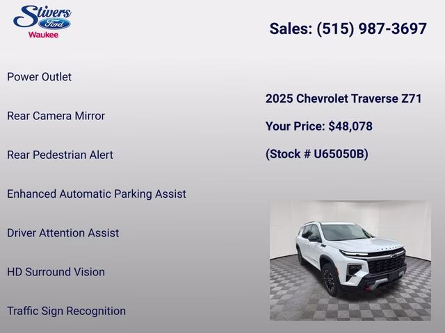 2025 Iridescent Pearl Tricoat Chevrolet Traverse Z71 AWD SUV