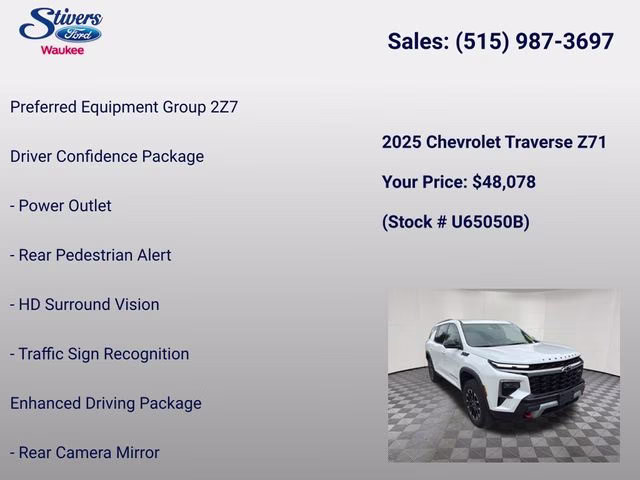 2025 Iridescent Pearl Tricoat Chevrolet Traverse Z71 AWD SUV