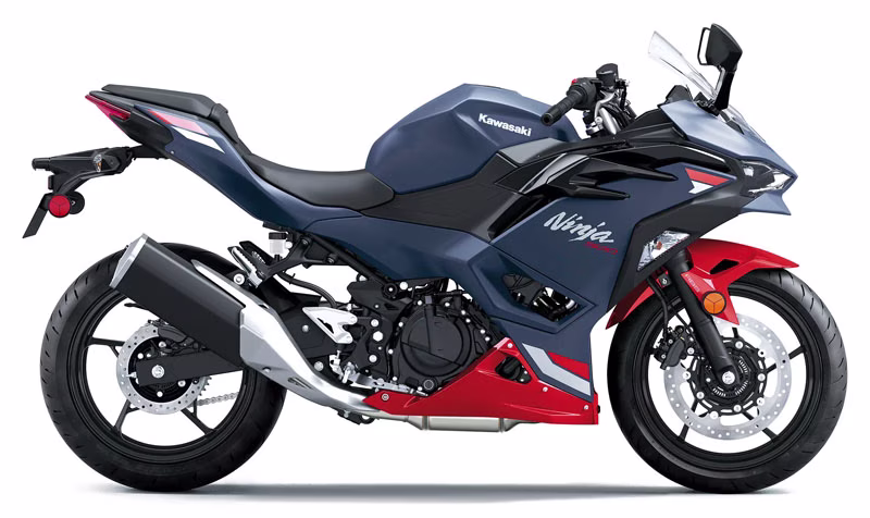 2026 Metallic Matte Twilight Blue / Candy Persimmon Red Kawasaki Ninja 500 ABS Motorcycle