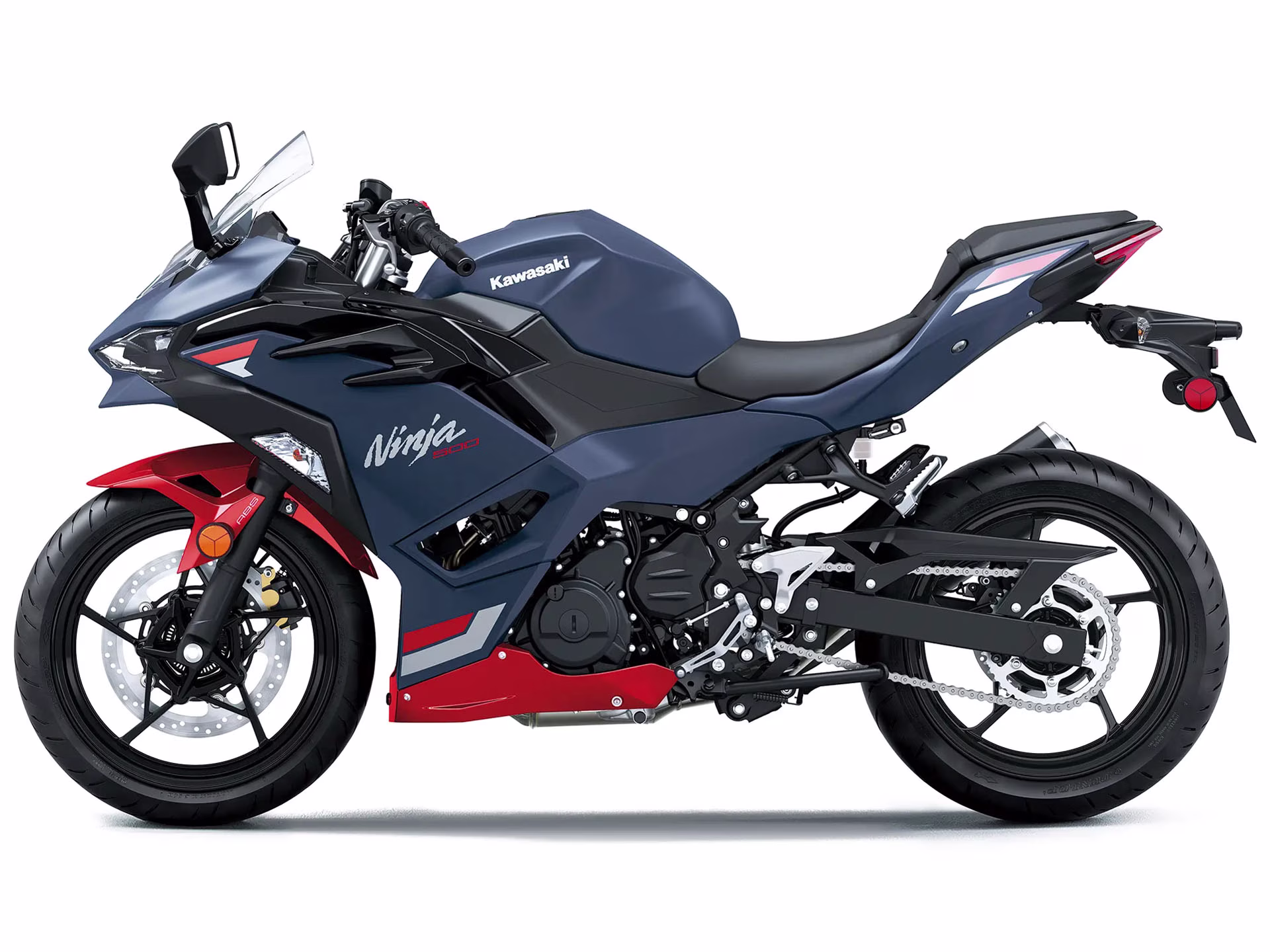 2026 Metallic Matte Twilight Blue / Candy Persimmon Red Kawasaki Ninja 500 ABS Motorcycle