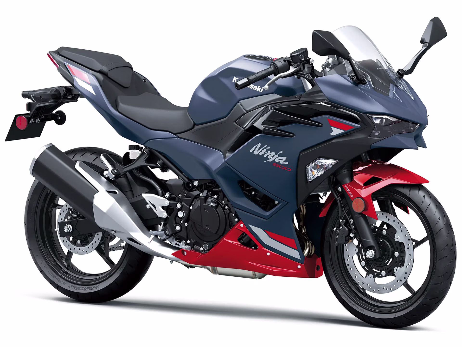 2026 Metallic Matte Twilight Blue / Candy Persimmon Red Kawasaki Ninja 500 ABS Motorcycle