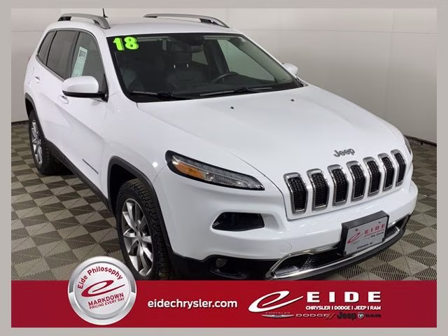 2018 Bright White Clearcoat Jeep Cherokee Limited 4X4 SUV