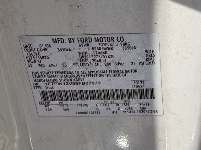 2008 Pueblo Gold Clearcoat Metallic Ford F-150 Lariat RWD Truck