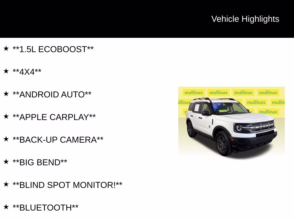 2023 Oxford White Ford Bronco Sport Big Bend 4X4 SUV
