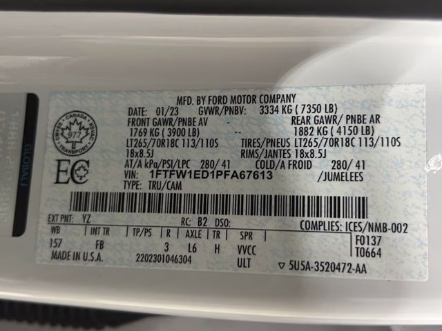 2023 Oxford White Ford F-150 XLT 4X4 Truck