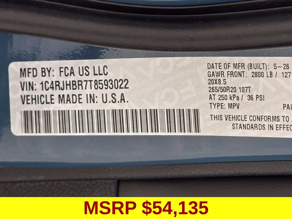 2026 Steel Blue Jeep Grand Cherokee Limited Reserve 4X4 SUV