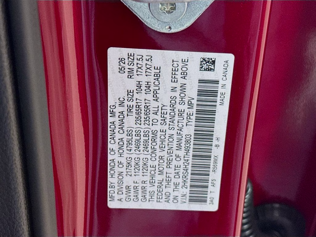 2026 Radiant Red Metallic Honda CR-V LX AWD SUV