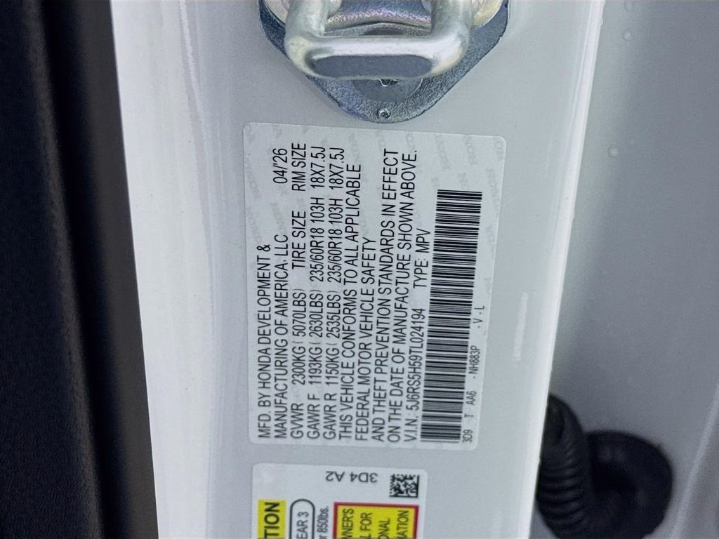 2026 Platinum White Pearl Honda CR-V Hybrid Sport FWD SUV