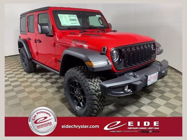 2026 Firecracker Red Clearcoat Jeep Wrangler 4-Door Willys 4X4 SUV
