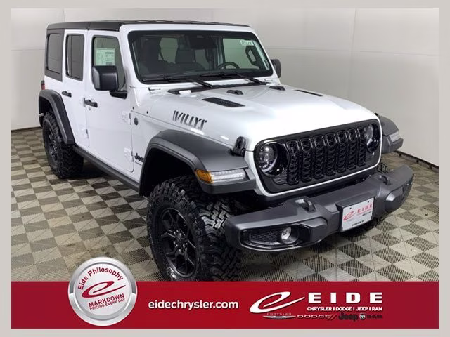 2026 Bright White Clearcoat Jeep Wrangler 4-Door Willys 4X4 SUV