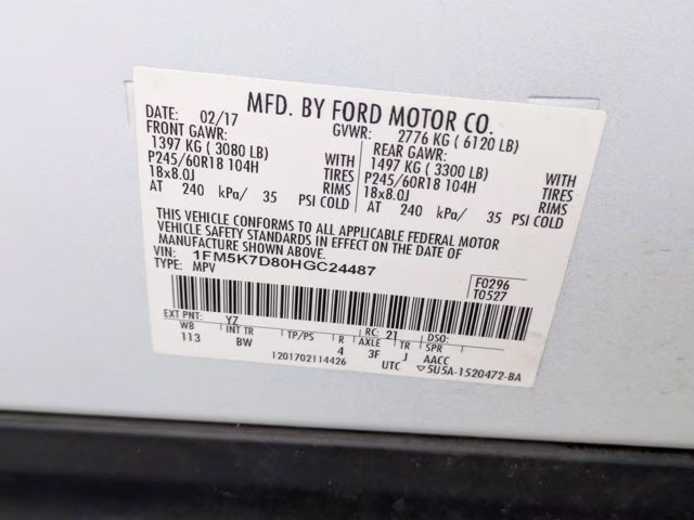 2017 Oxford White Ford Explorer XLT FWD SUV